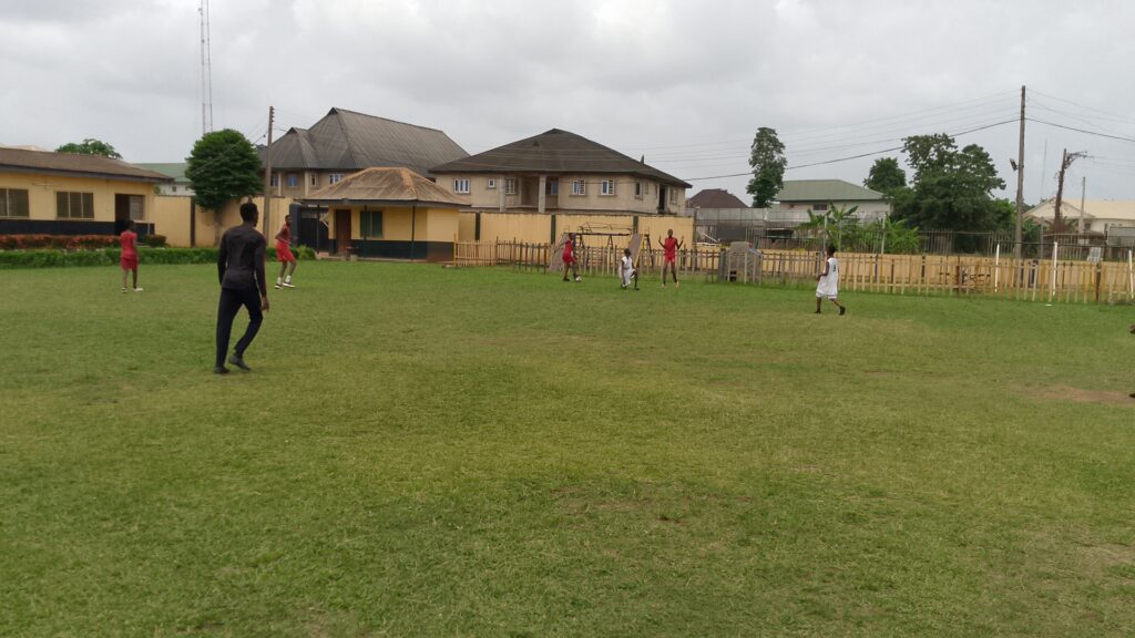 Football training on the field