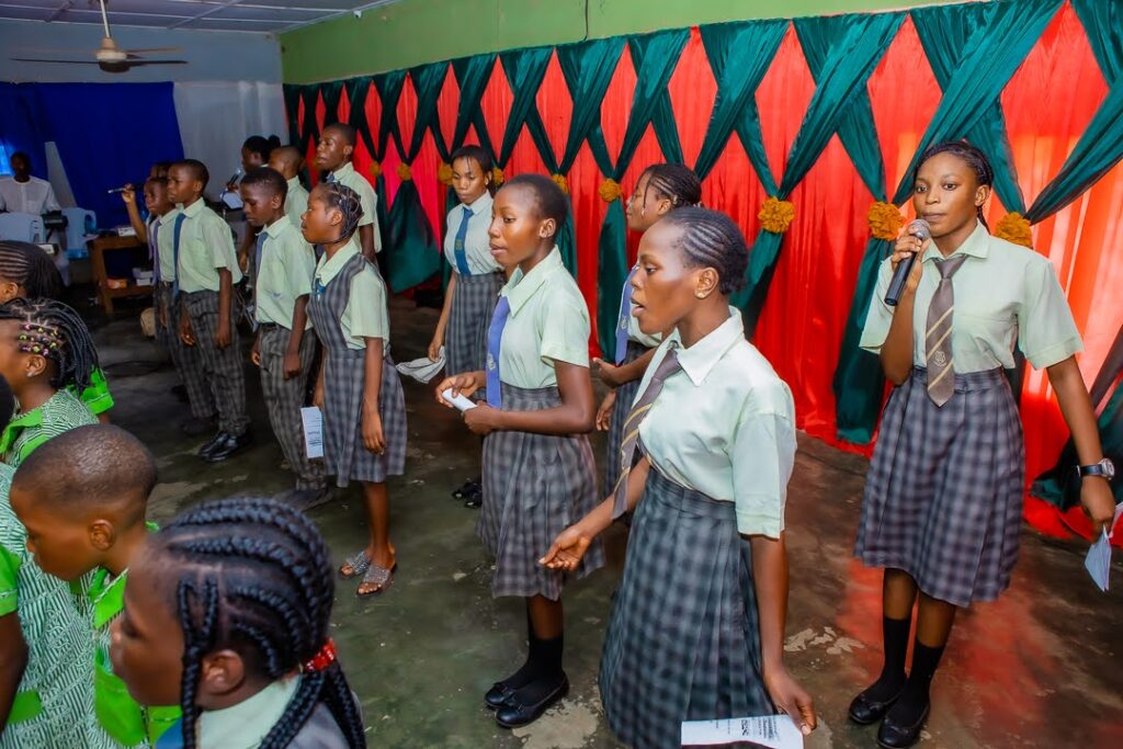 Cityside secondary students performing at a school event